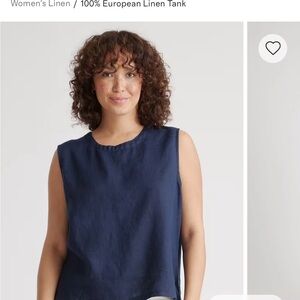Quince Deep Navy Linen Tank Top